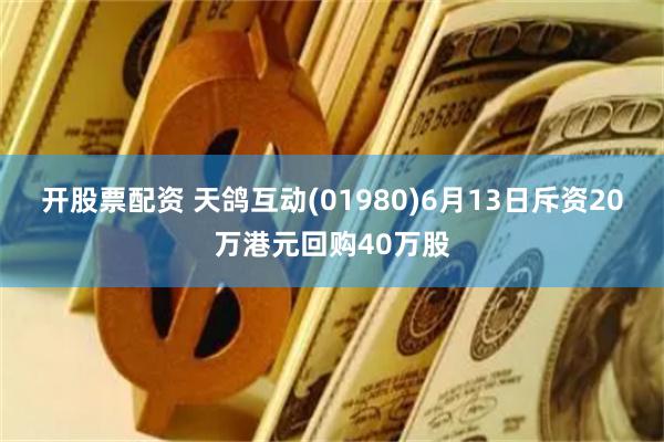 开股票配资 天鸽互动(01980)6月13日斥资20万港元回购40万股