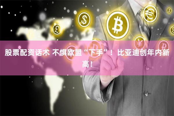 股票配资话术 不惧欧盟“下手”！比亚迪创年内新高！
