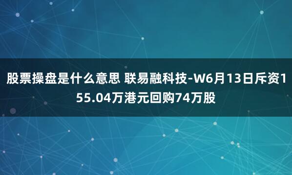 股票操盘是什么意思 联易融科技-W6月13日斥资155.04万港元回购74万股